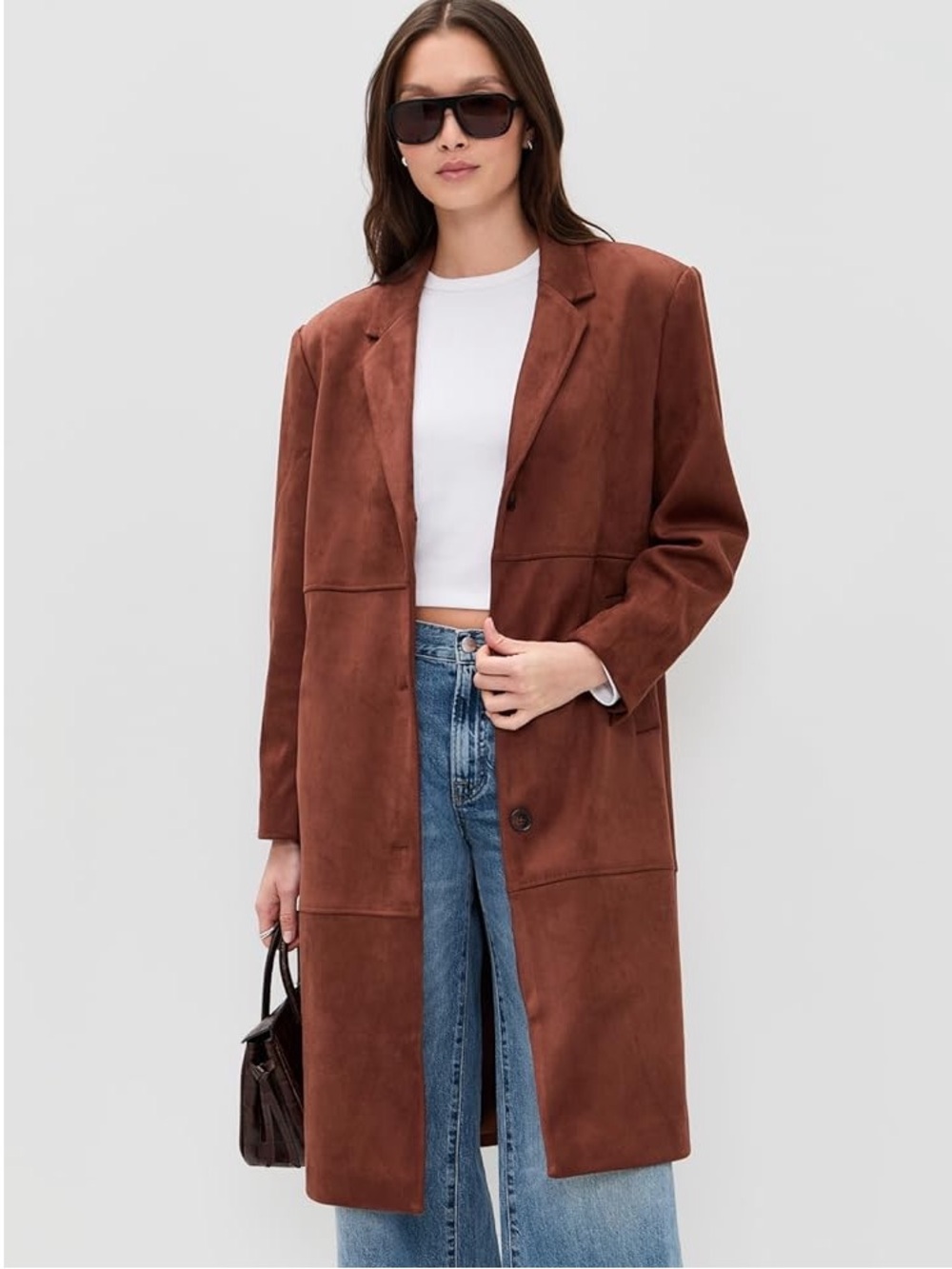 LE BOP Maisie Faux Suede Jacket size Medium Cappuccino - Picture 1 of 7